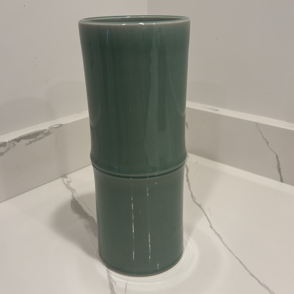 Japanese Ikebana Bamboo Ceramic Vase - Picture 2 of 7